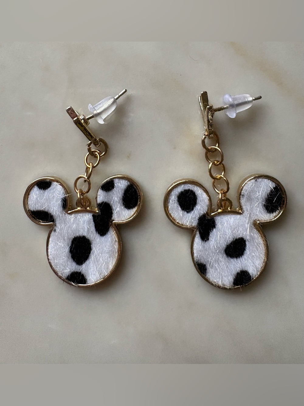 Fuzzy Mickey Mouse earrings